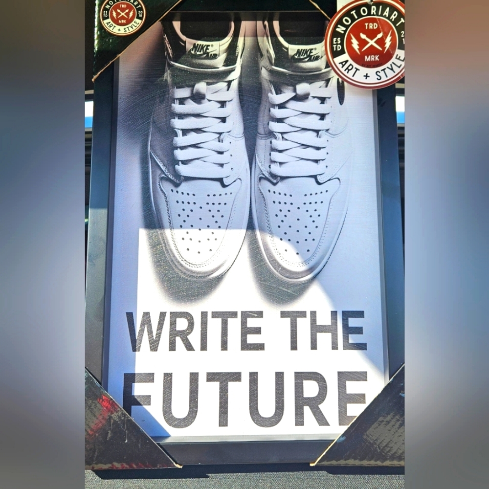 Limited Edition "Write the Future" Framed Art - Nike Sneaker-Inspired
